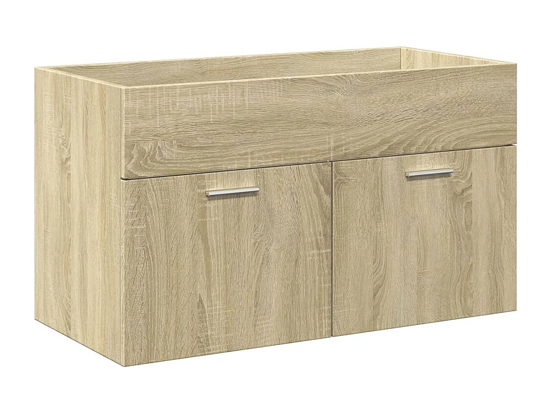 Armoire lavabo de salle de bain et bassin intégré chêne sonoma
