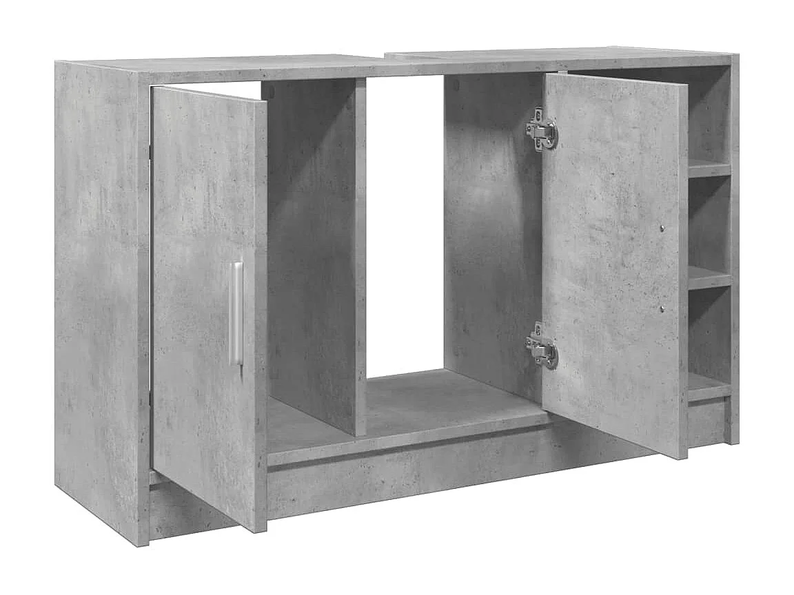 Mueble lavabo gris cemento 90x29x55 cm madera contrachapada