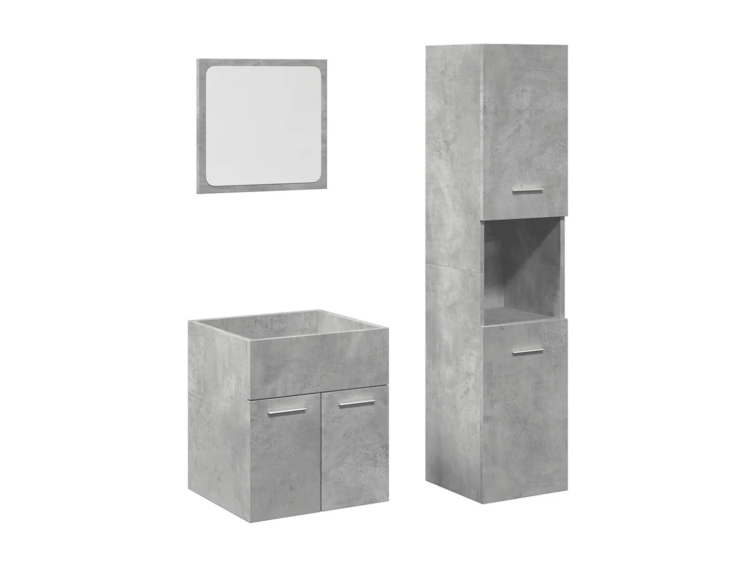Ensemble de meubles de salle de bain 3 pcs gris béton
