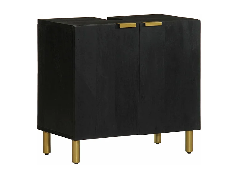 Armoire lavabo de salle de bain noir bois d'ingénierie