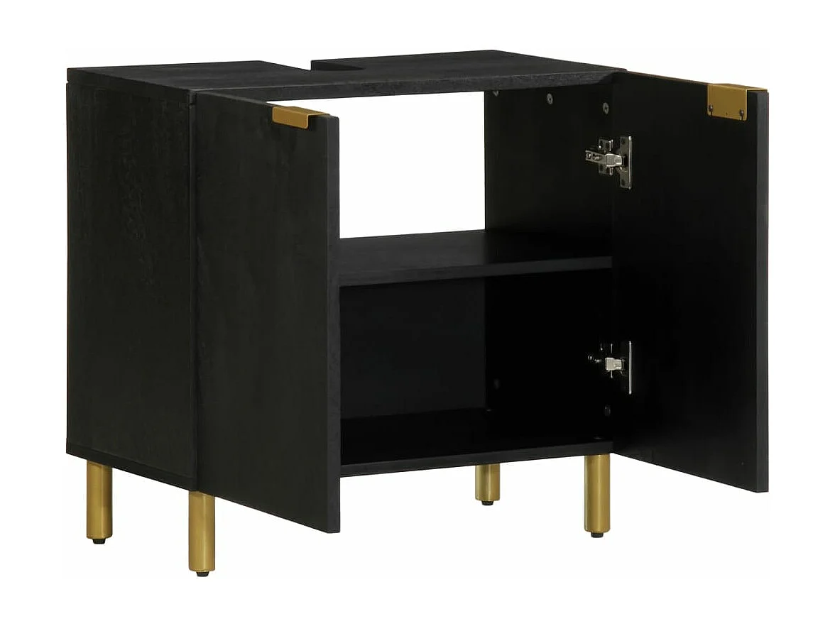 Mueble para lavabo de baño de madera contrachapada negra