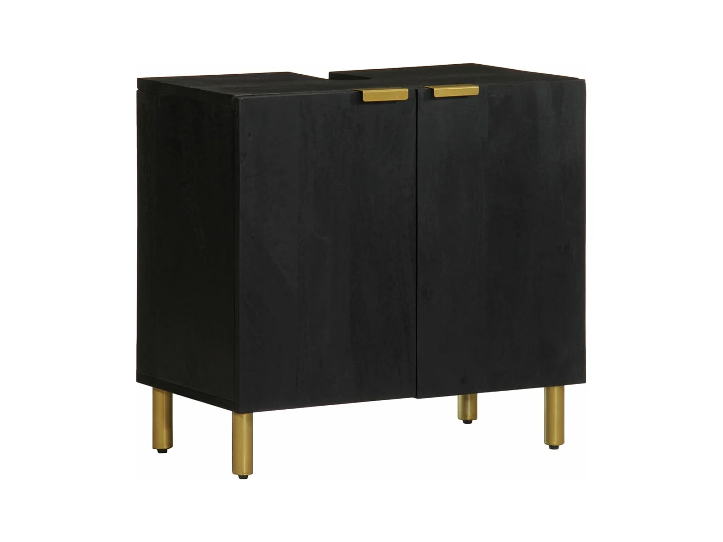 Armoire lavabo de salle de bain noir bois d'ingénierie