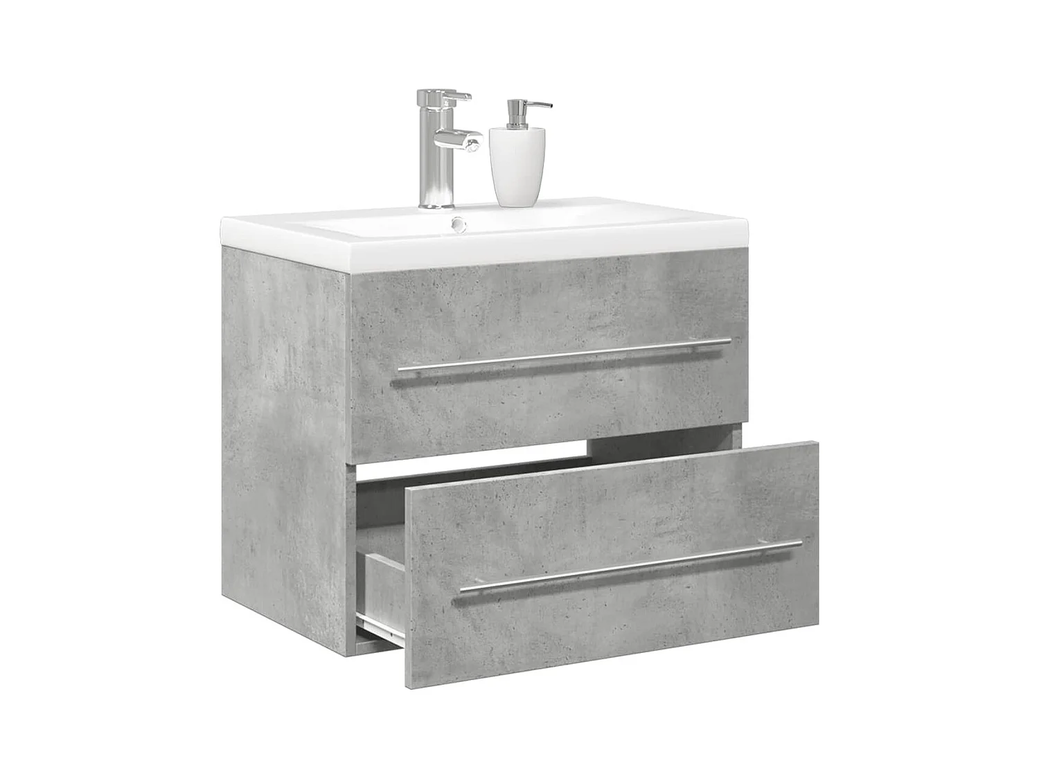 Ensemble de meubles de salle de bain 2 pcs gris béton