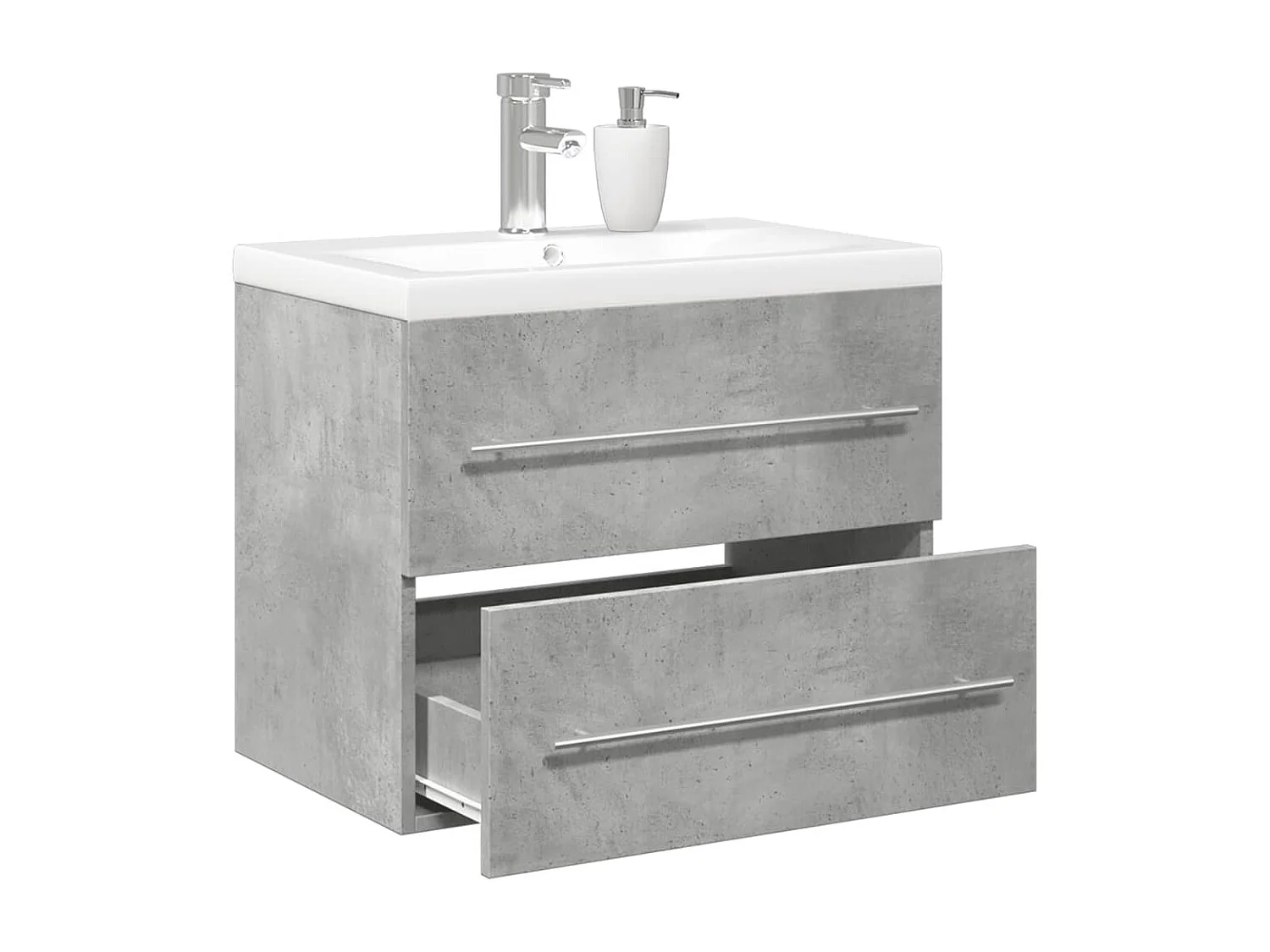 Ensemble de meubles de salle de bain 2 pcs gris béton