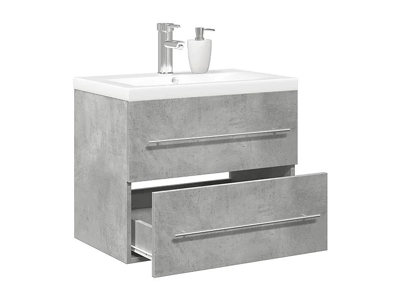 Ensemble de meubles de salle de bain 2 pcs gris béton