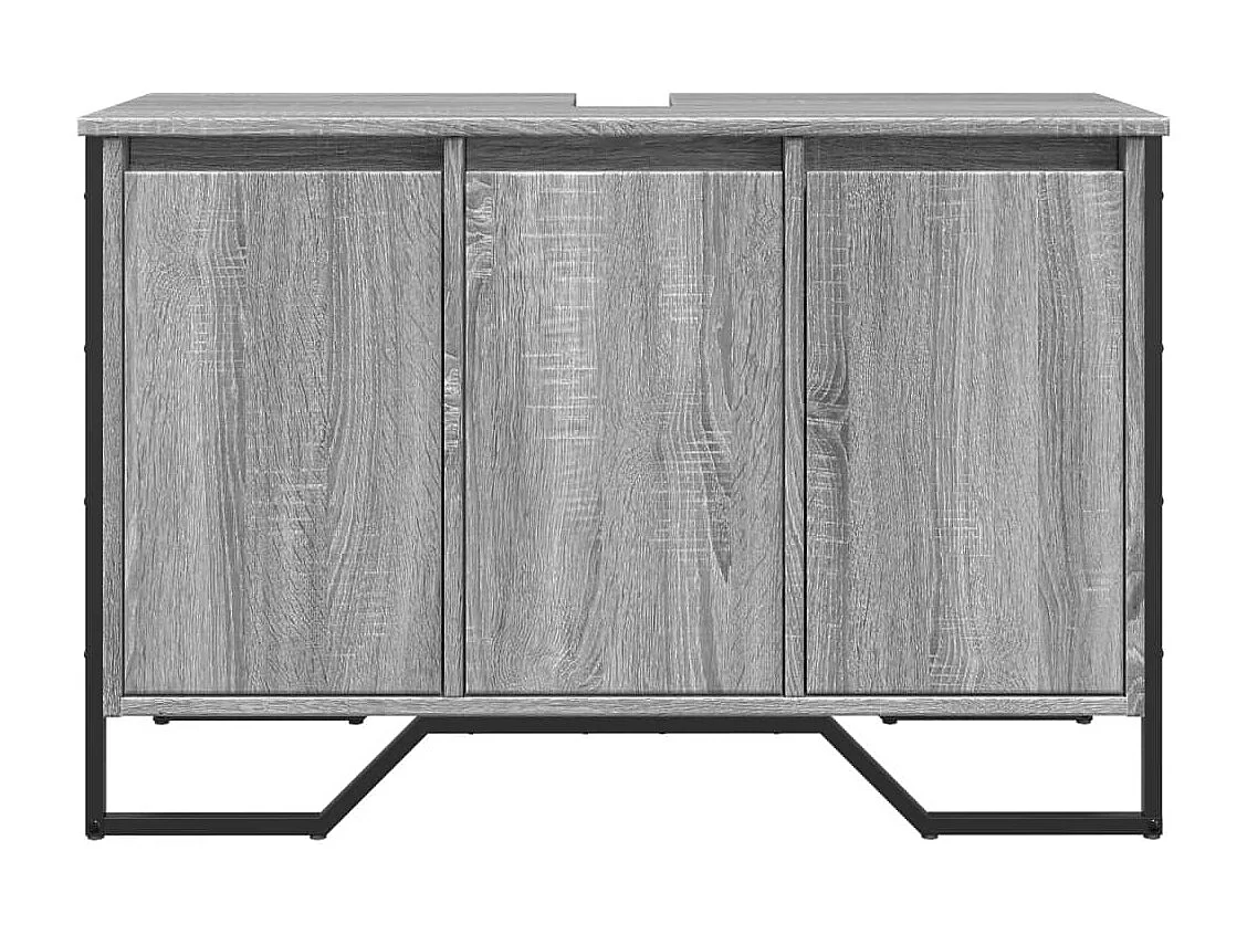 Mueble lavabo de baño gris Sonoma 91x35x60 cm