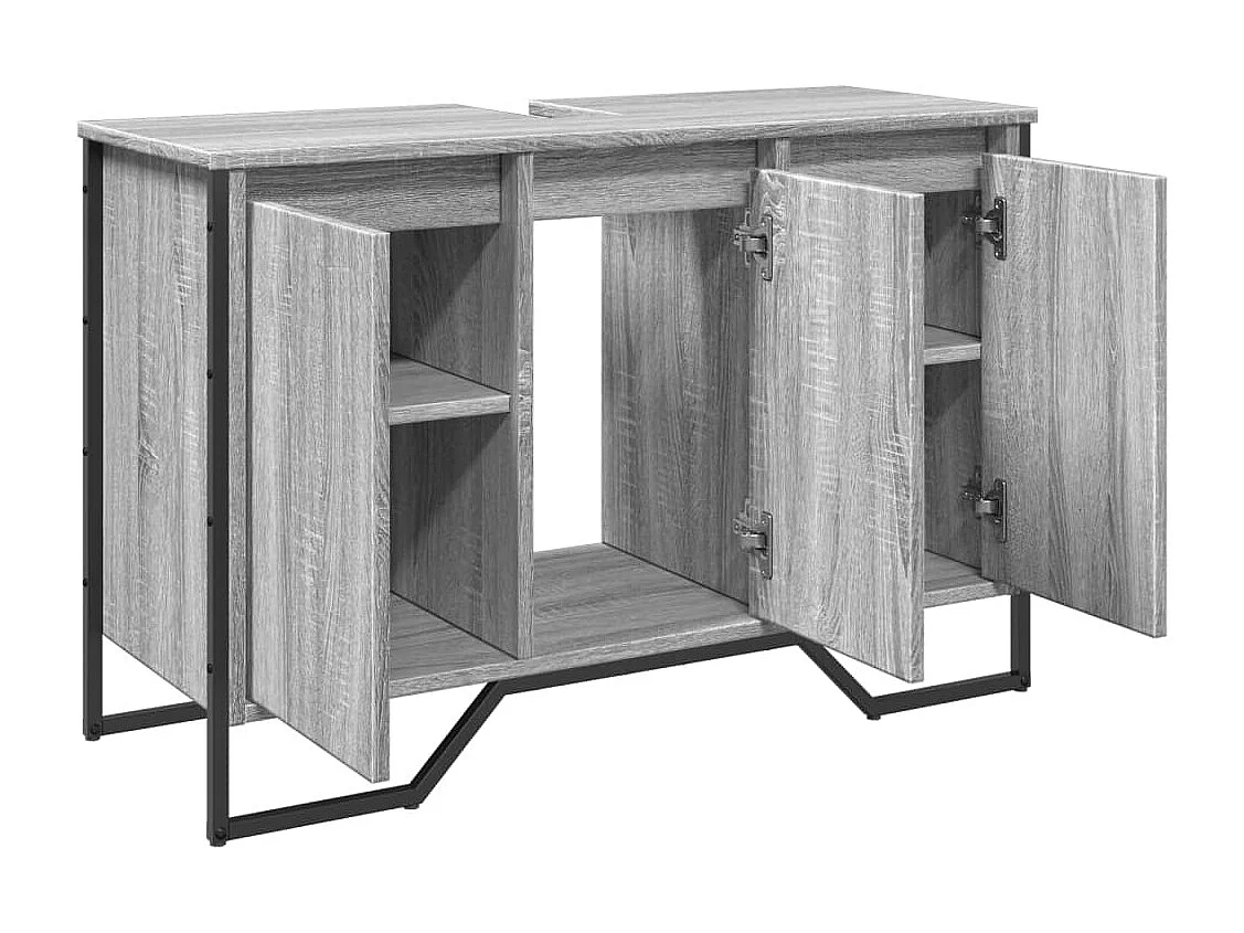 Mueble lavabo de baño gris Sonoma 91x35x60 cm