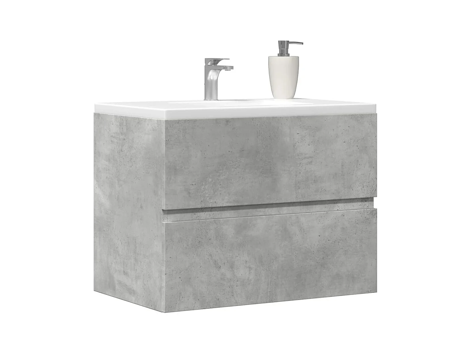 Mobile da bagno in legno composito di cemento grigio