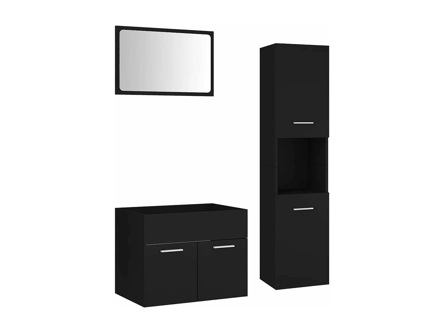 Badkamermeubelset Zwart parket