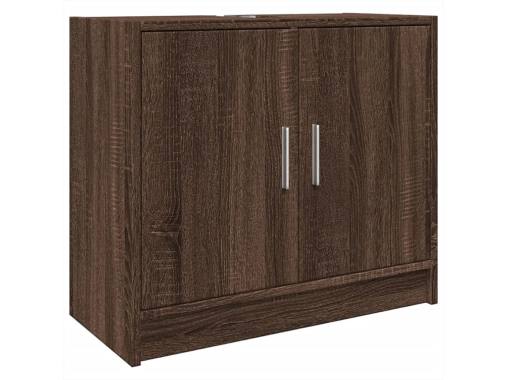 Mueble lavabo roble marrón 63x29x55 cm madera contrachapada