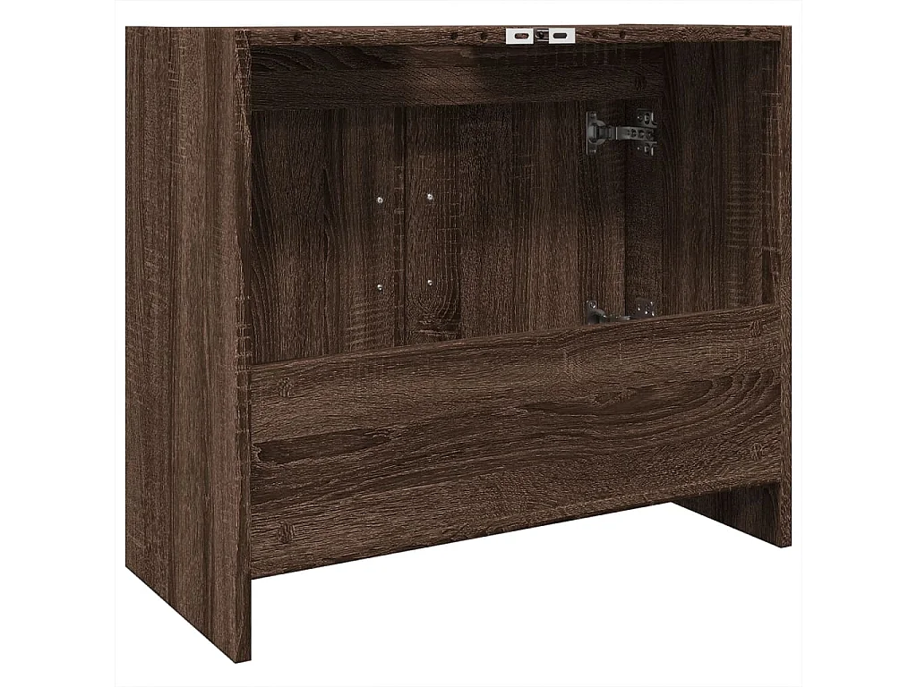 Mueble lavabo roble marrón 63x29x55 cm madera contrachapada