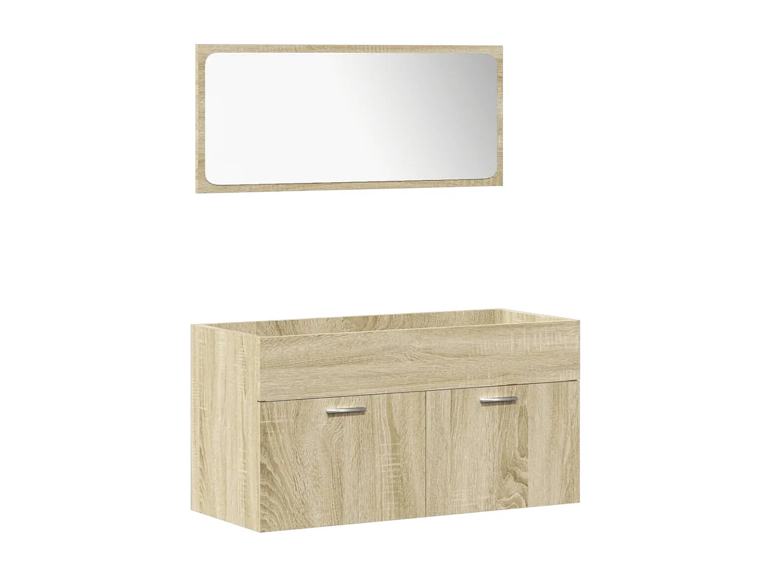 Conjunto de toucador de banheiro Sonoma Oak de 4 peças