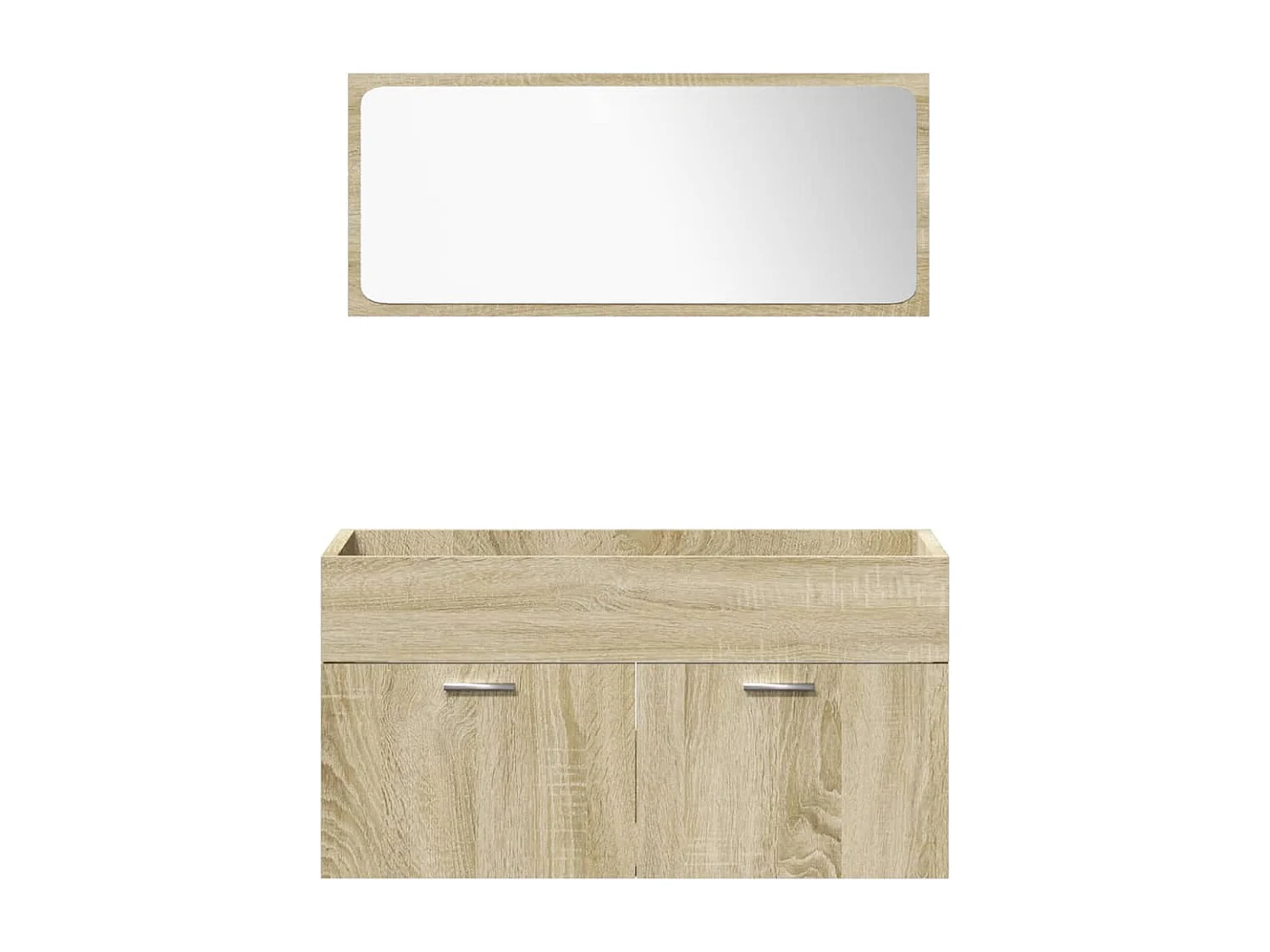 Conjunto de toucador de banheiro Sonoma Oak de 4 peças