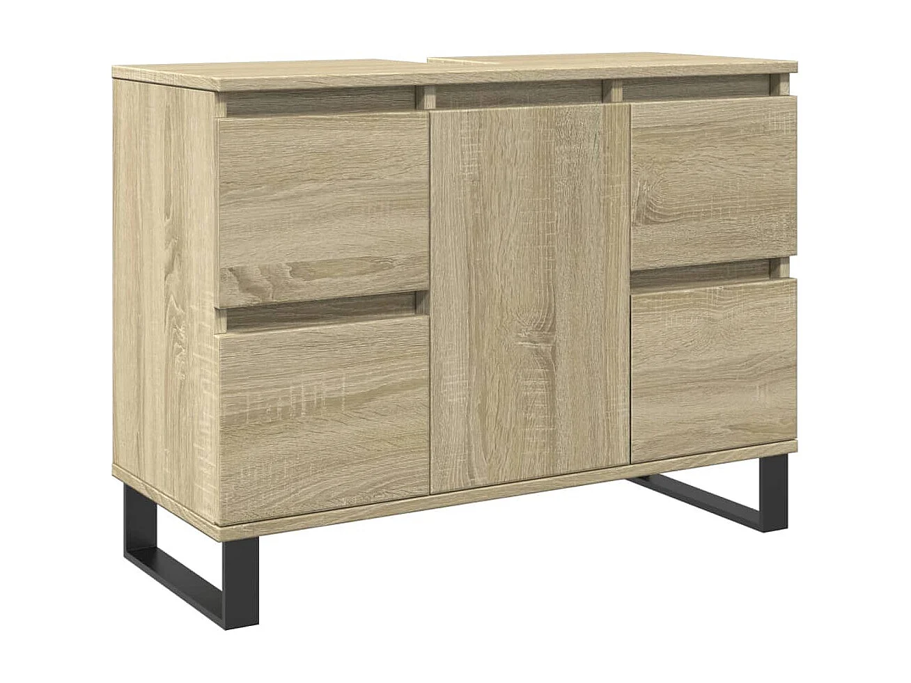 Armoire salle de bain chêne sonoma 80x33x60cm bois d'ingénierie