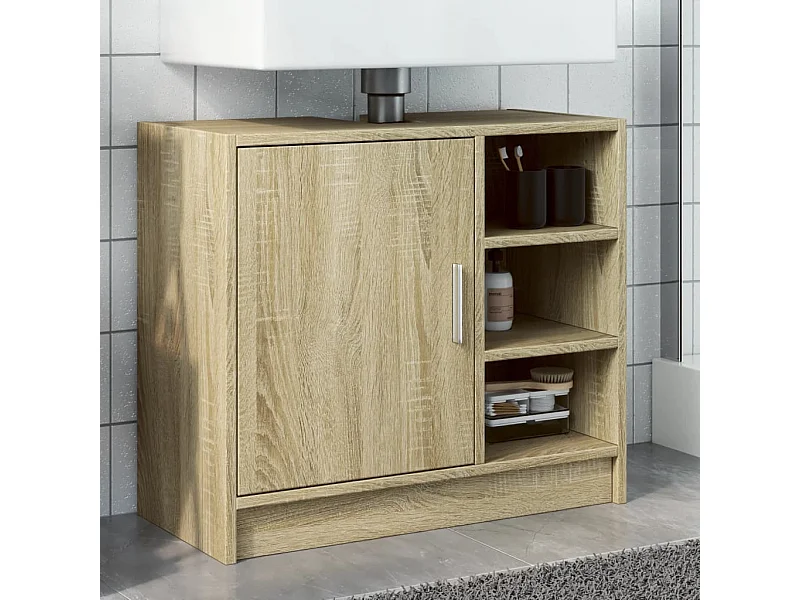 Mueble lavabo roble Sonoma 63x29x55 cm madera contrachapada