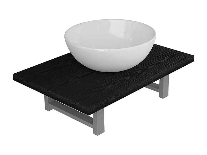 Mueble de baño dos piezas Cerámica Negro
