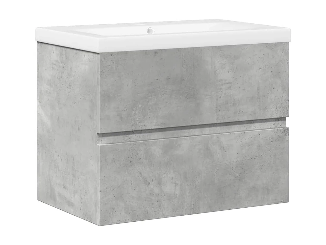 Conjunto de móveis de banheiro de 2 peças cinza concreto