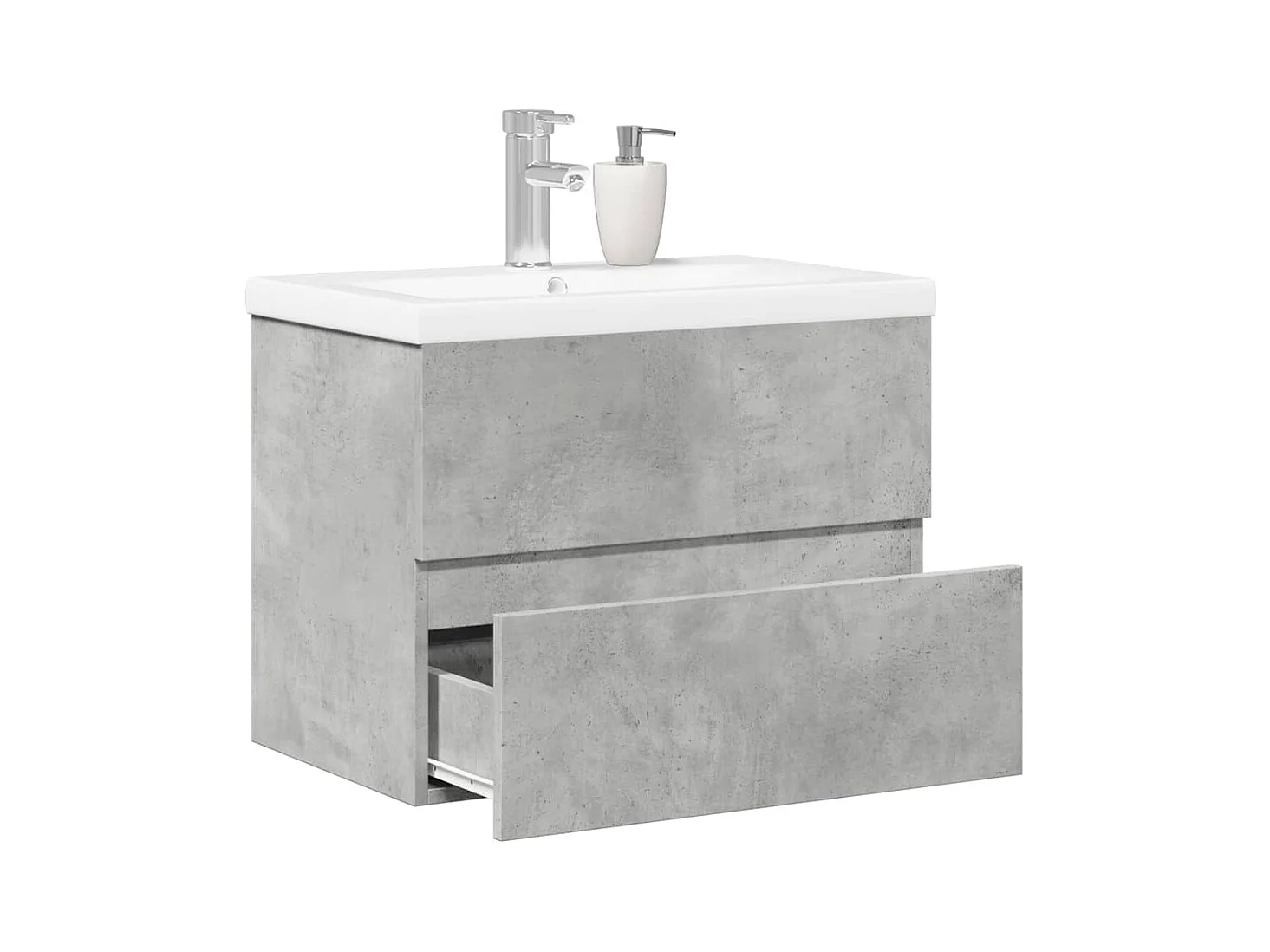 Ensemble de meubles de salle de bain 2 pcs gris béton