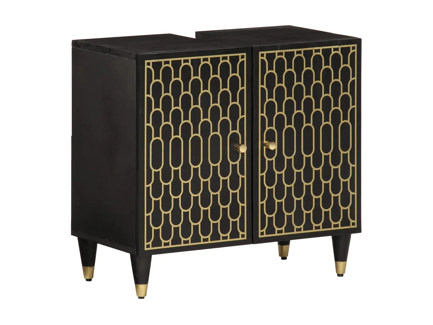 Set 2 mobili da bagno in legno massello di mango