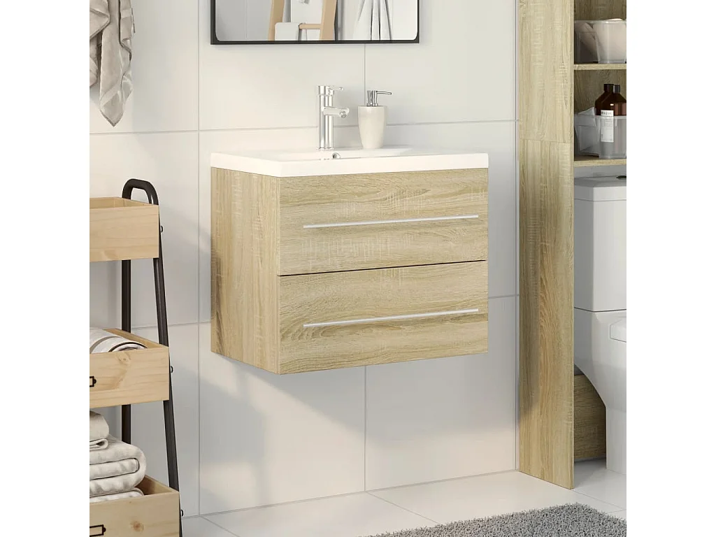 Set da bagno in rovere Sonoma da 2 pezzi