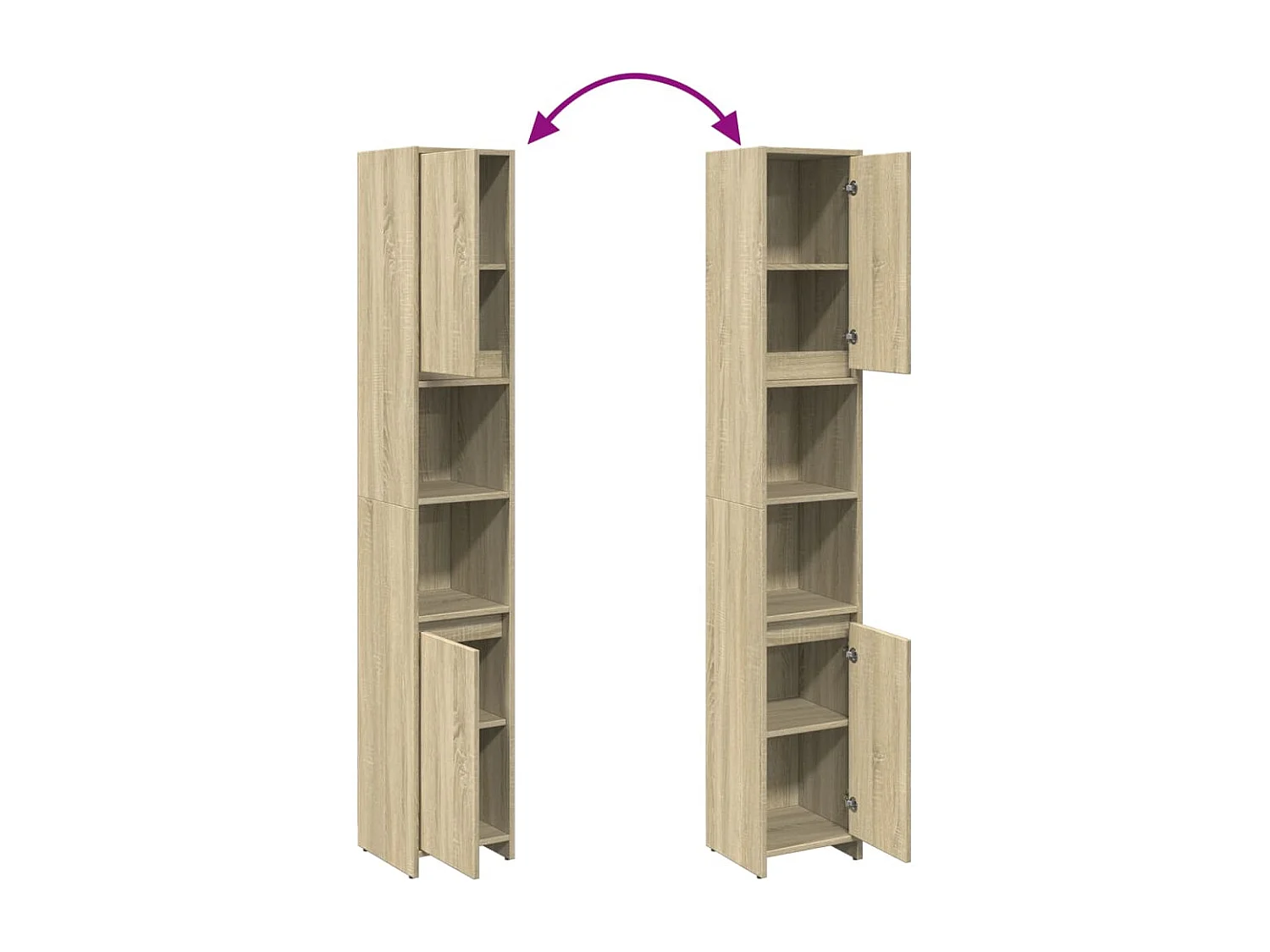 Armoire de salle de bain Chêne sonoma 30x30x183,5 cm Aggloméré