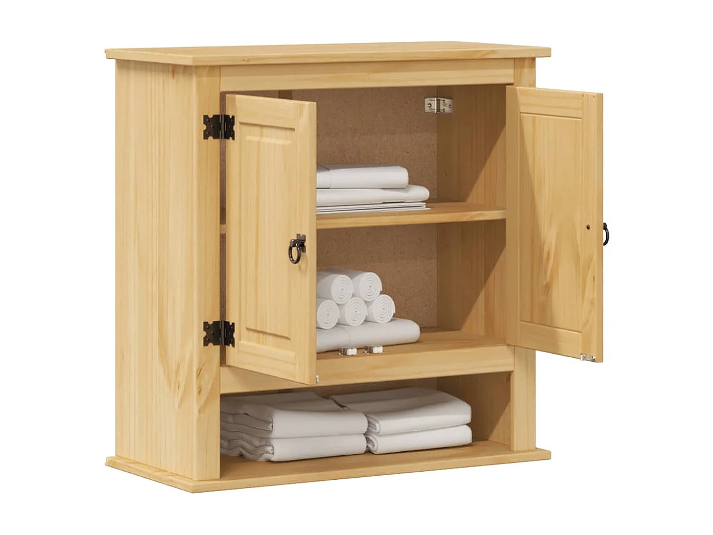 Badezimmer-Wandschrank Corona aus massivem Kiefernholz