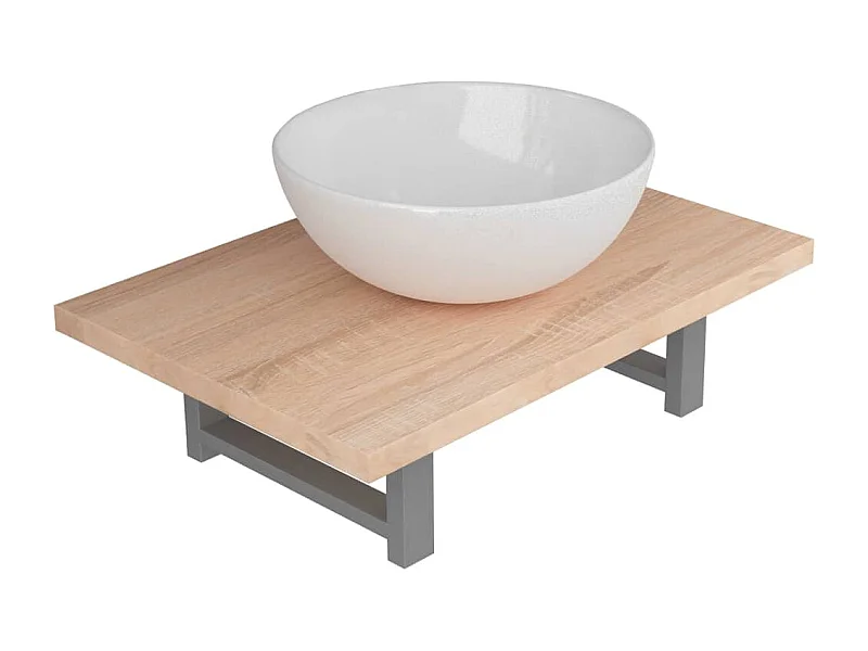 Móveis de casa de banho de duas peças Cerâmico Carvalho