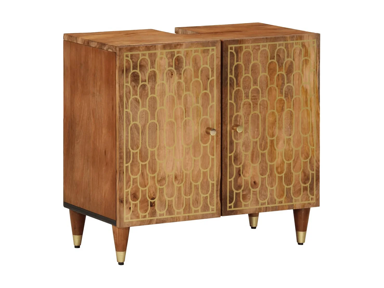 Set di mobili da bagno da 4 pezzi in legno massello di mango