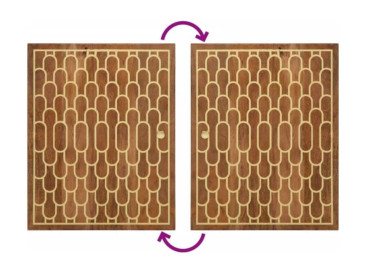 Set di mobili da bagno da 4 pezzi in legno massello di mango