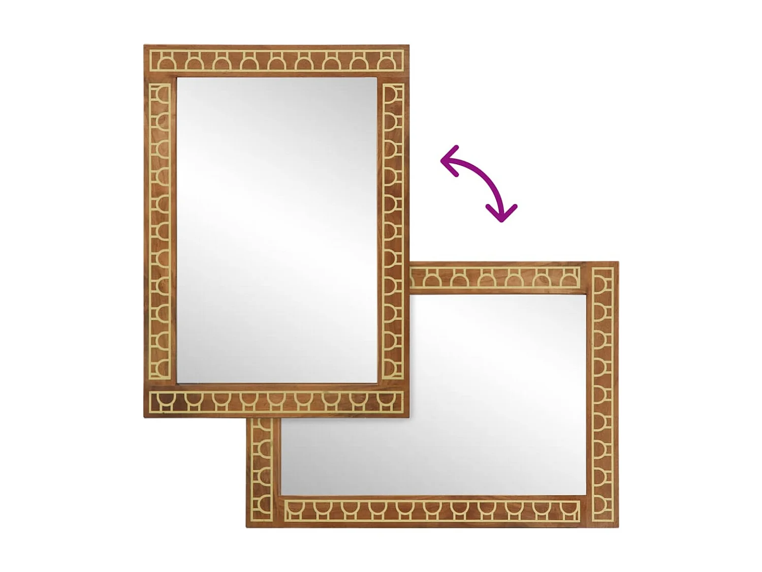 Set di mobili da bagno da 4 pezzi in legno massello di mango