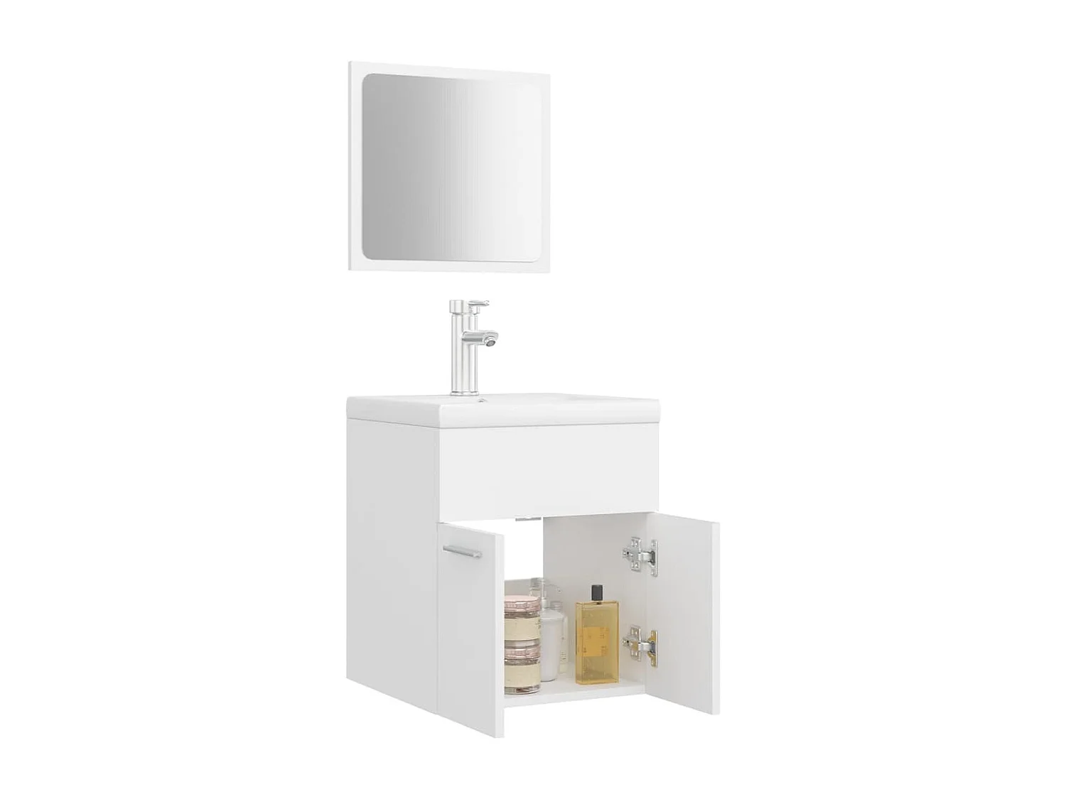 Set di mobili da bagno in truciolare bianco