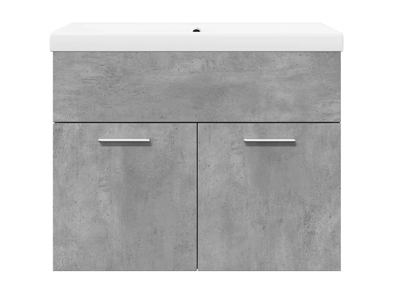 Armoire lavabo de salle de bain avec bassin intégré gris béton
