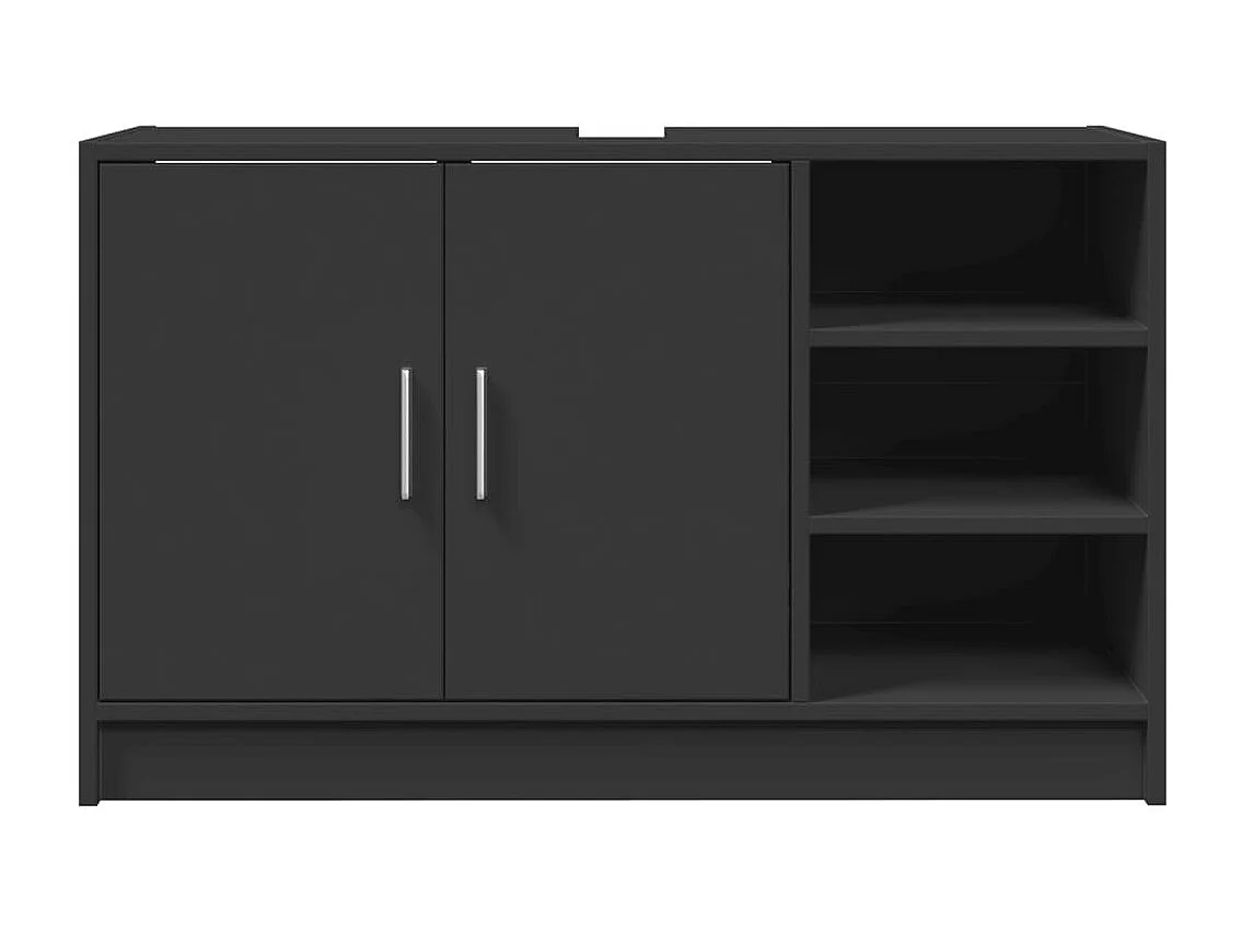 Armoire d'évier noir 90x29x55 cm bois d'ingénierie