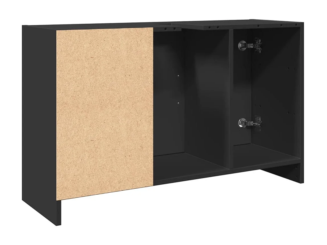 Armoire d'évier noir 90x29x55 cm bois d'ingénierie