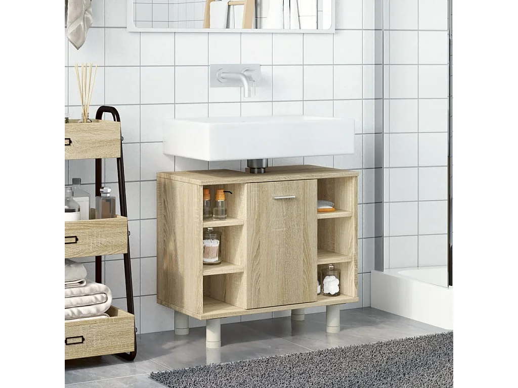 Armoire de salle de bain Chêne sonoma 60x32x53,5 cm Aggloméré