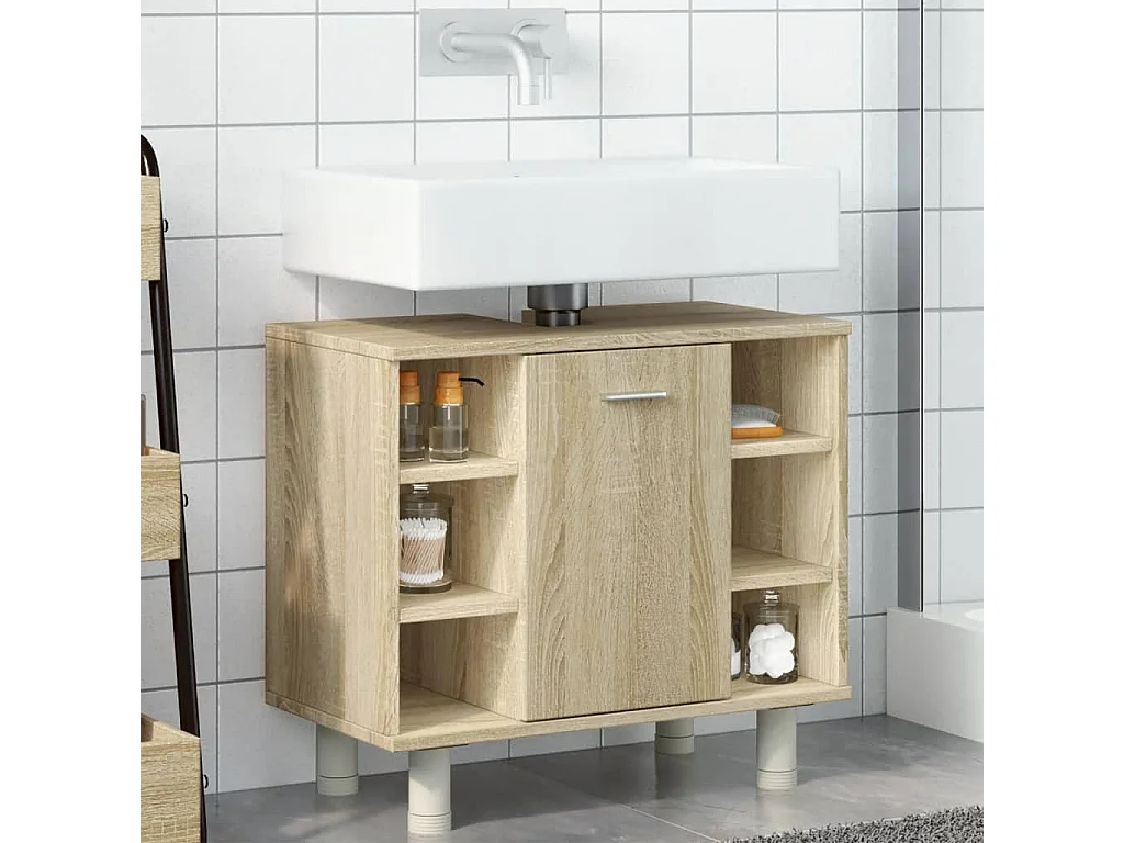 Armoire de salle de bain Chêne sonoma 60x32x53,5 cm Aggloméré
