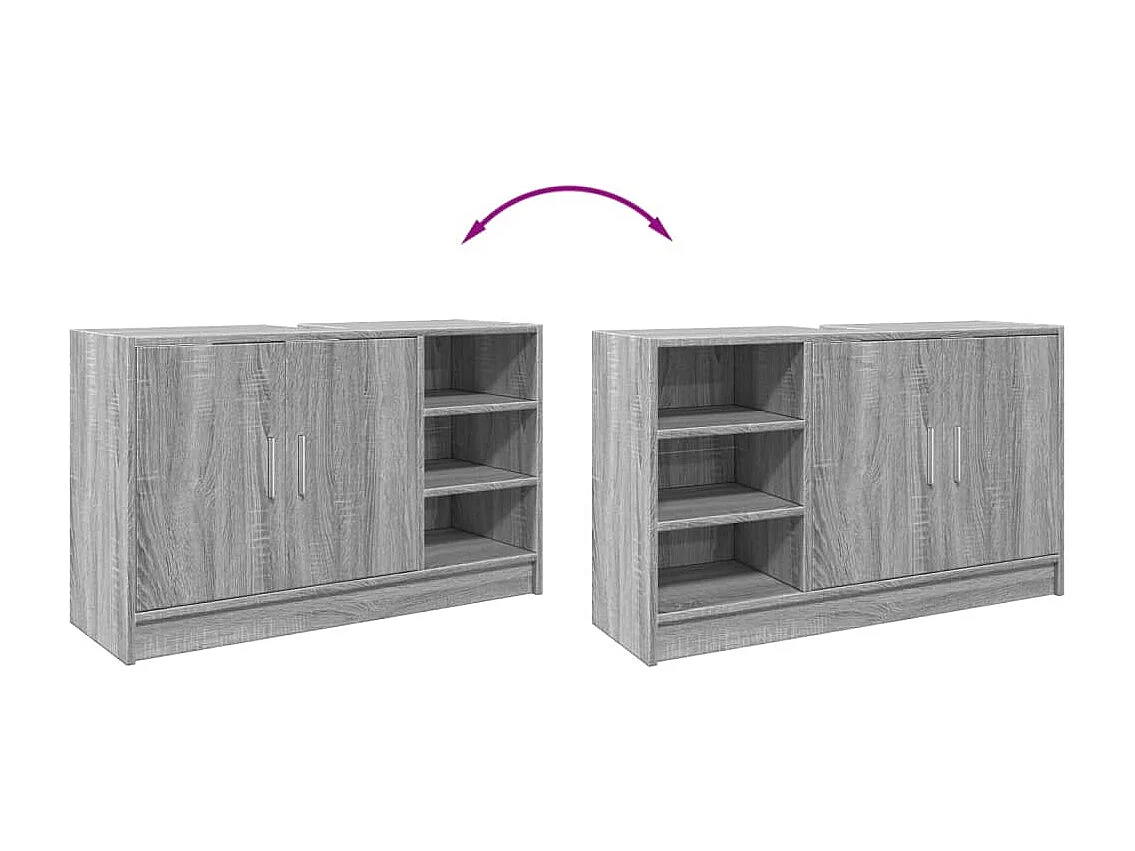 Armoire d'évier sonoma gris 90x29x55 cm bois d'ingénierie