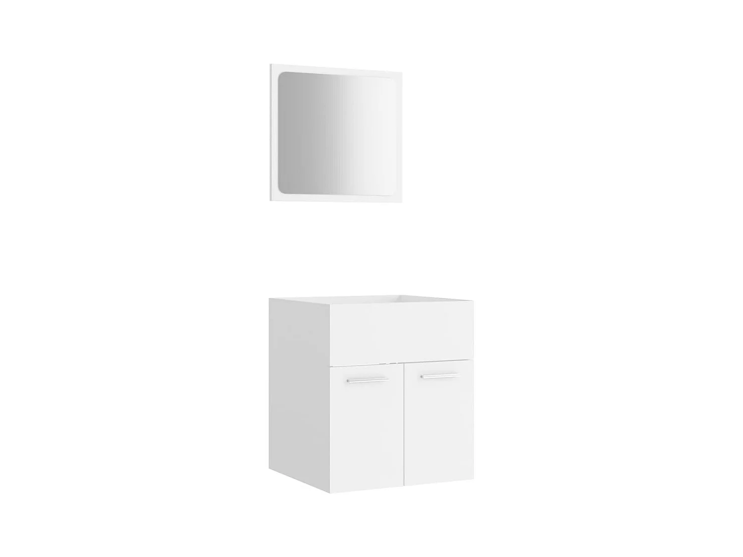 Set 2 mobili da bagno in truciolare bianco