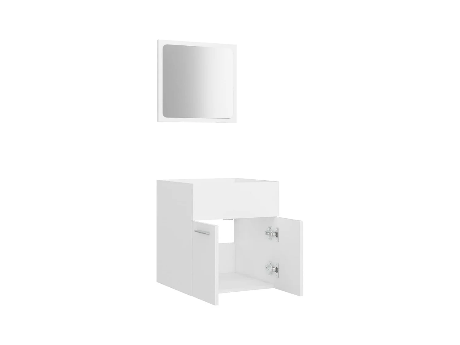 Set 2 mobili da bagno in truciolare bianco