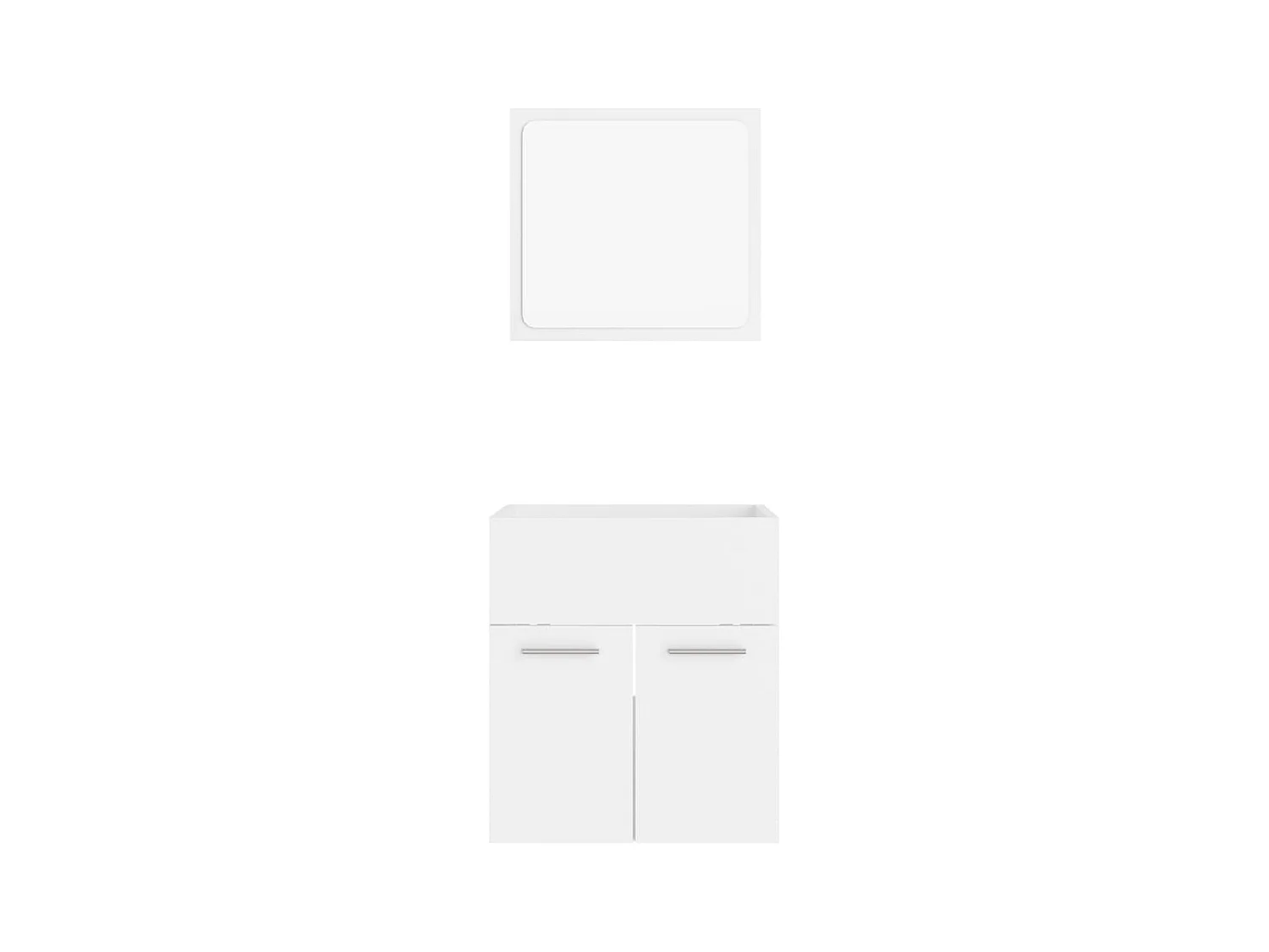 Set 2 mobili da bagno in truciolare bianco
