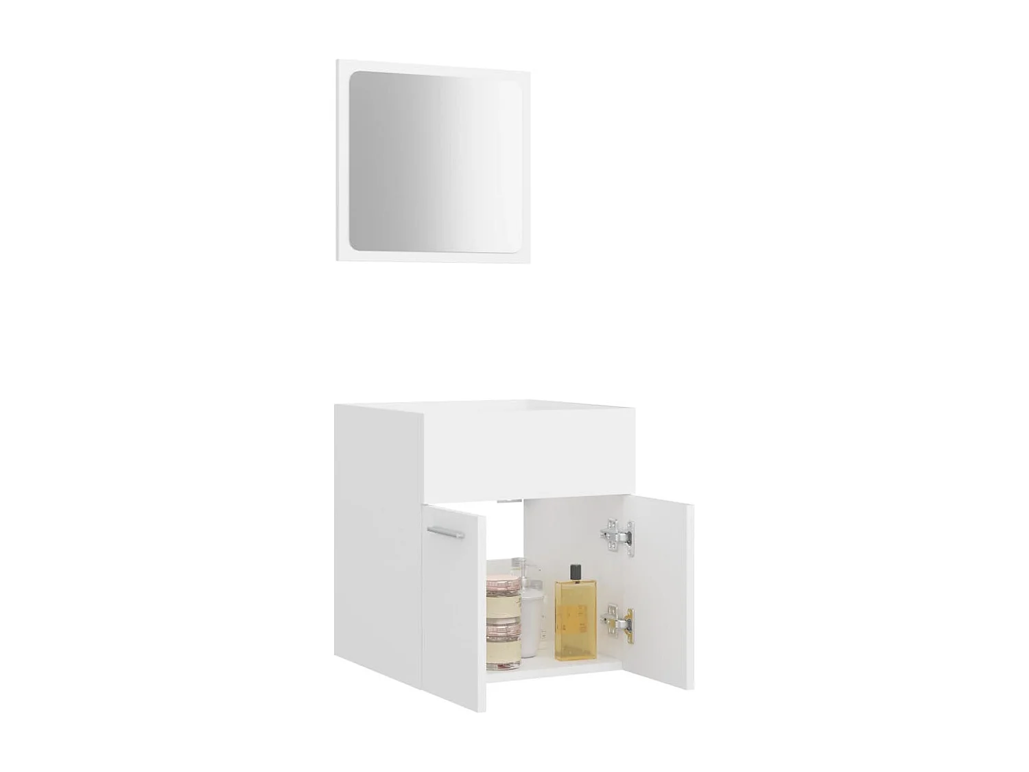 Ensemble de meubles de salle de bain 2 pcs Blanc Aggloméré