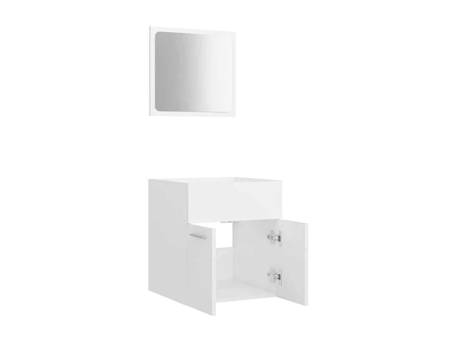 Ensemble de meubles de salle de bain 2 pcs Blanc Aggloméré