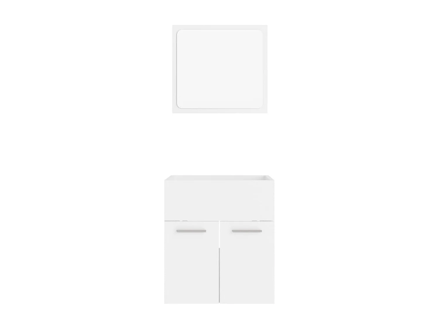 Ensemble de meubles de salle de bain 2 pcs Blanc Aggloméré