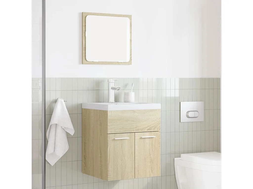 Conjunto de toucador de banheiro de 2 peças Sonoma Oak