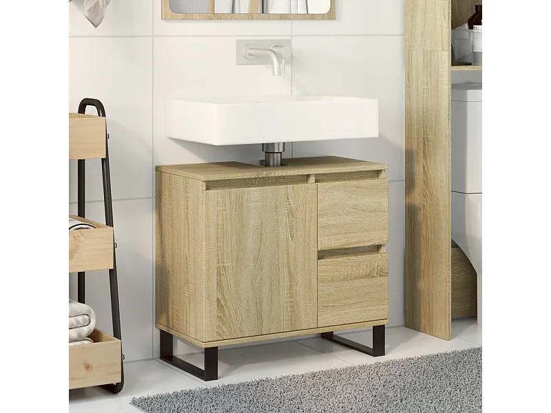 Mobile da bagno in rovere Sonoma 65x33x60 cm
