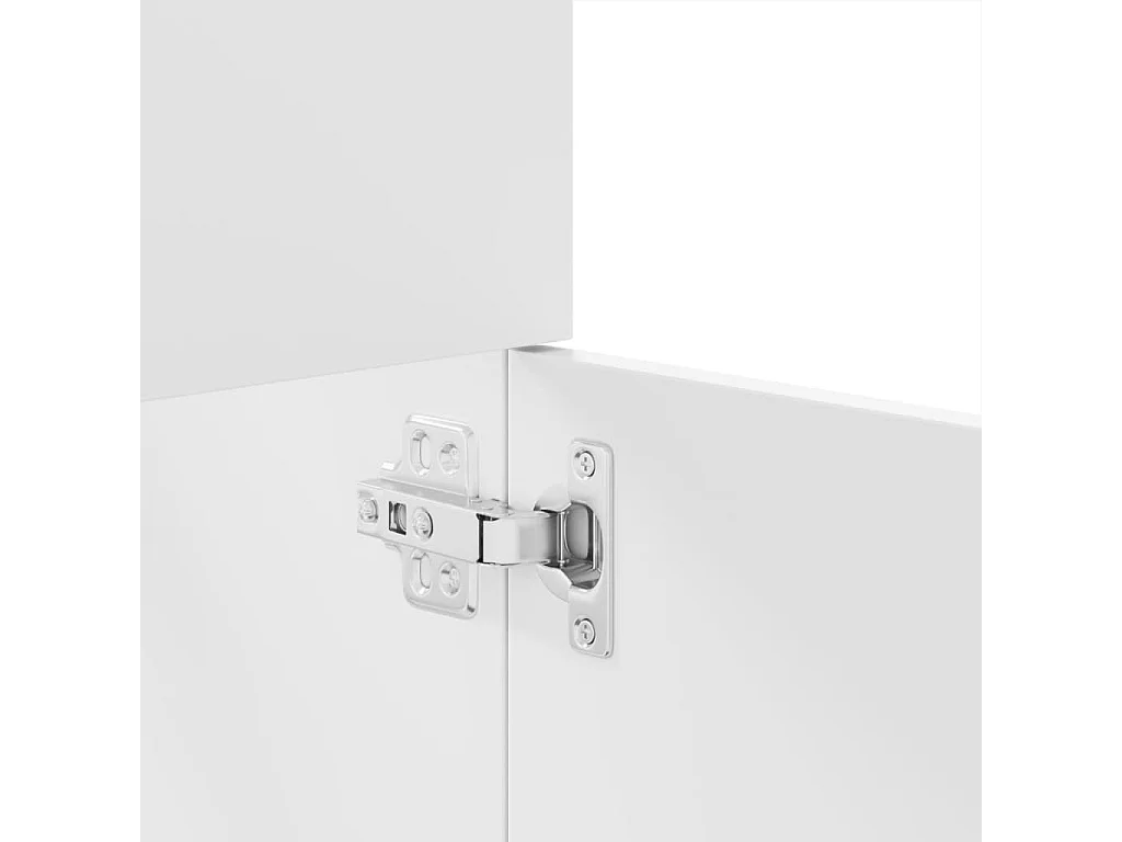 Set di mobili da bagno da 4 pezzi in legno composito bianco