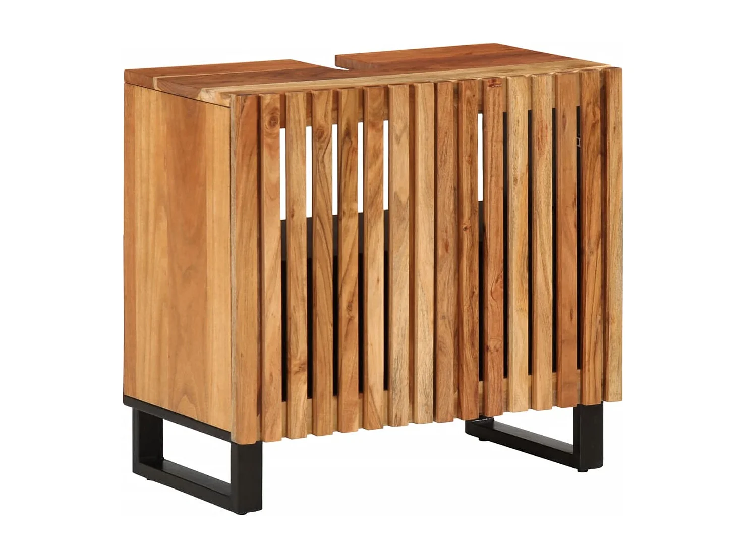 Badezimmer-Waschbeckenschrank 62x34x58cm aus massivem Akazienholz