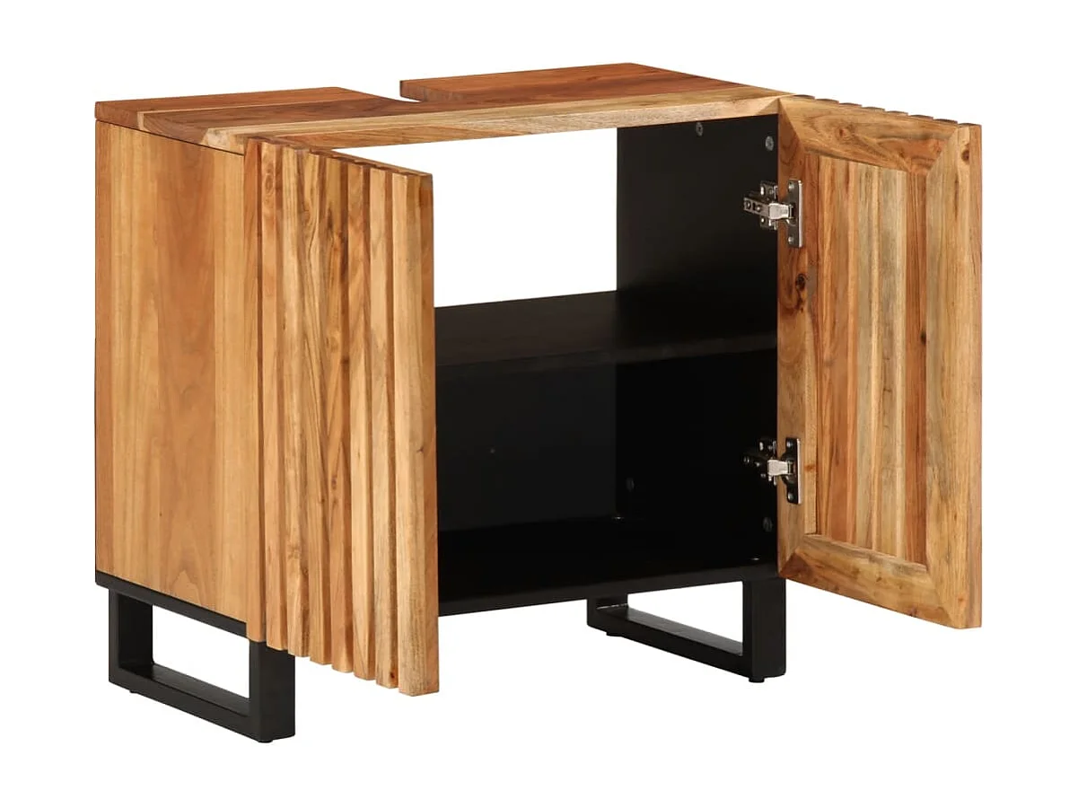 Badezimmer-Waschbeckenschrank 62x34x58cm aus massivem Akazienholz