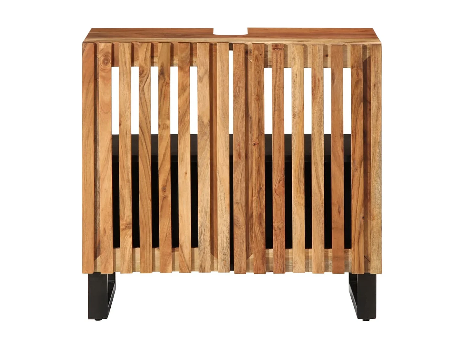 Badezimmer-Waschbeckenschrank 62x34x58cm aus massivem Akazienholz