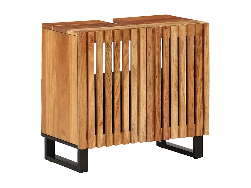 Badezimmer-Waschbeckenschrank 62x34x58cm aus massivem Akazienholz